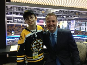 With ESPN’s Joe McDonald before the game